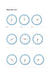 English Worksheet: What time is it?