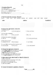 English worksheet: test