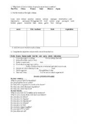 English Worksheet: Food and drink