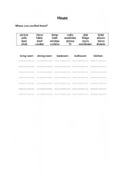 English worksheet: What we have in our house
