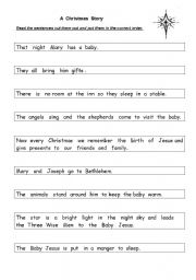 English worksheet: Christmas Sequencing Activity