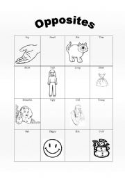 English Worksheet: Learning opposites