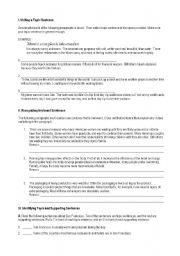 English Worksheet: writing a paragraph