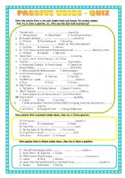 English Worksheet: PASSIVE VOICE - culture quiz