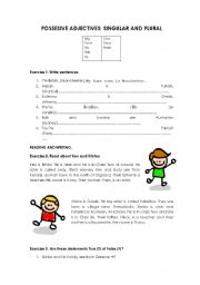 English worksheet: Possessive Adjectives