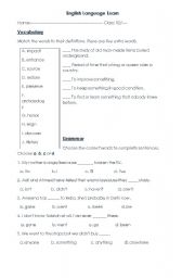 English worksheet: test