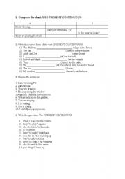 English worksheet: Present Continuous