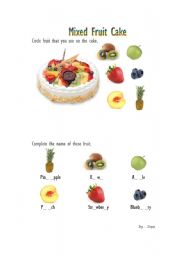 English Worksheet: Fruit test
