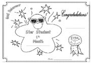 English Worksheet: Good behaviour award