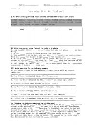 English Worksheet: Past simple - form and pronunciation