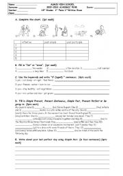 English Worksheet: exam for at grade B1 students