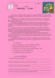 English Worksheet: Reading about recycling