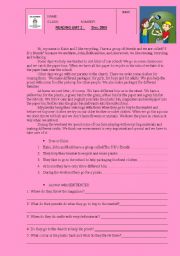 English Worksheet: Reading about recycling