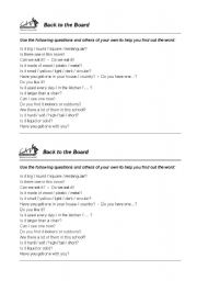 English worksheet: BACK TO THE BOARD