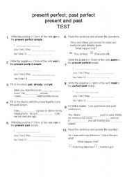 English worksheet: present perfectt