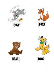 English worksheet: animals