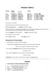 English worksheet: prsetn simple