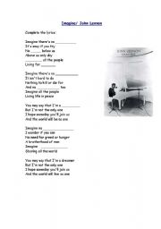 English Worksheet: Imagain john lenon  