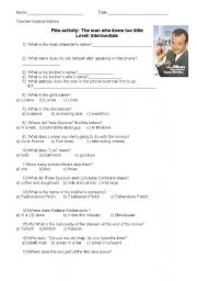 English worksheet: Movie activity: The man who knew too little