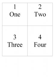 English Worksheet: Numbers 1 to 25 flashcards