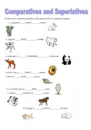 English Worksheet: Comparatives and Superlatives