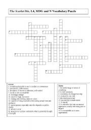 English worksheet: The Scarlet Ibis Vocabulary Crossword Puzzle