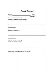 English worksheet: Book Report