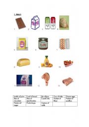 English Worksheet: food containers