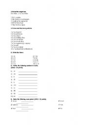 English Worksheet: am/is/are quiz
