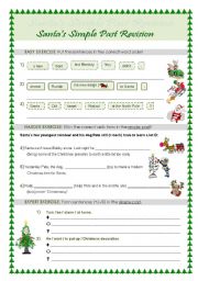 English Worksheet: Simple Past Revision, Christmas