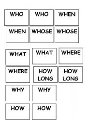 English Worksheet: Question Words