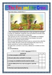 English Worksheet: THE FOX AND THE CROW