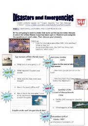 English Worksheet: DISASTERS AND EMERGENCIAS