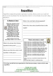 English worksheet: Repetition in Poetry