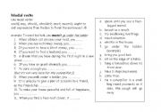 English Worksheet: Modal verbs and superstitions