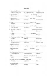 English Worksheet: multiple choice