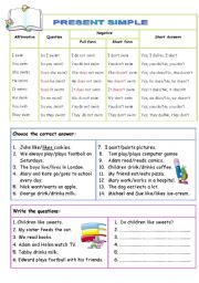 English Worksheet: Present Simple