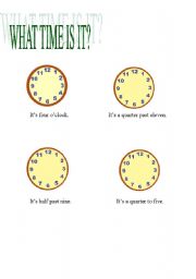 English worksheet: the time