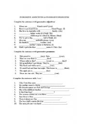 English Worksheet: possessive case
