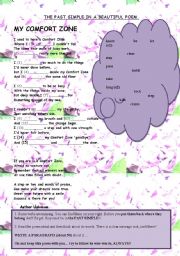 English Worksheet: My comfort zone - a beautiful poem- (the past simple)