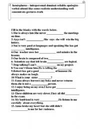 English worksheet: vocabulary for 8th graders