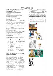 English Worksheet: worksheet 2