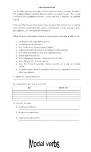English Worksheet: How to write a cv