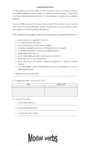 English worksheet: How to write a cv