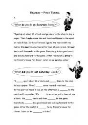 English Worksheet: the past tense