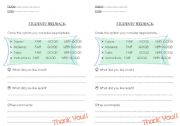 English Worksheet: Students Feedback