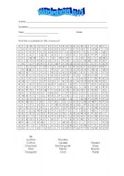 English Worksheet: crossword 