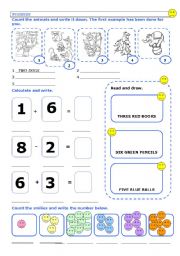 English Worksheet: NUMBERS 1-10