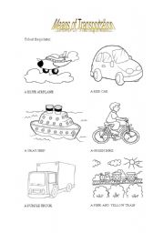 English Worksheet: Means of transportation