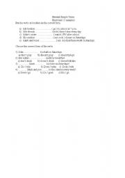 English worksheet: Present Simple Tense - short test
